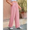 imageBTFBM Striped Wide Leg Pants for Women Dressy Elastic High Waisted Business Casual Outfits Office Work Palazzo TrousersPink