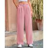 imageBTFBM Striped Wide Leg Pants for Women Dressy Elastic High Waisted Business Casual Outfits Office Work Palazzo TrousersPink