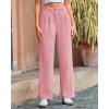 imageBTFBM Striped Wide Leg Pants for Women Dressy Elastic High Waisted Business Casual Outfits Office Work Palazzo TrousersPink
