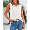 imageBTFBM Womens Sleeveless Sweater Vest 2025 Summer Crew Neck Ribbed Knit Lightweight Pullover Casual Loose Fit Tank TopsBeige White