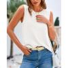 imageBTFBM Womens Sleeveless Sweater Vest 2025 Summer Crew Neck Ribbed Knit Lightweight Pullover Casual Loose Fit Tank TopsBeige White