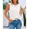imageBTFBM Womens Sleeveless Sweater Vest 2025 Summer Crew Neck Ribbed Knit Lightweight Pullover Casual Loose Fit Tank TopsBeige White