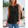 imageBTFBM Womens Sleeveless Sweater Vest 2025 Summer Crew Neck Ribbed Knit Lightweight Pullover Casual Loose Fit Tank TopsBlack