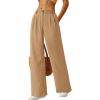 imageBTFBM Striped Wide Leg Pants for Women Dressy Elastic High Waisted Business Casual Outfits Office Work Palazzo TrousersKhaki