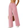 imageBTFBM Striped Wide Leg Pants for Women Dressy Elastic High Waisted Business Casual Outfits Office Work Palazzo TrousersPink