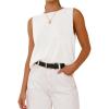imageBTFBM Womens Sleeveless Sweater Vest 2025 Summer Crew Neck Ribbed Knit Lightweight Pullover Casual Loose Fit Tank TopsBeige White