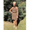 imageBTFBM Women 2025 Halter Neck Summer Dresses Casual Sleeveless Floral Polka Dot Print Ruffle Mini Boho Beach Sun DressDot Dark Khaki Black