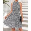imageBTFBM Women 2025 Halter Neck Summer Dresses Casual Sleeveless Floral Polka Dot Print Ruffle Mini Boho Beach Sun DressFloral Print Black