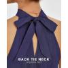 imageBTFBM Women 2025 Halter Neck Summer Dresses Casual Sleeveless Floral Polka Dot Print Ruffle Mini Boho Beach Sun DressSolid Navy
