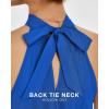 imageBTFBM Women 2025 Halter Neck Summer Dresses Casual Sleeveless Floral Polka Dot Print Ruffle Mini Boho Beach Sun DressSolid Royal Blue