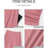imageBTFBM Womens 2 Piece Outfits 2025 Summer V Neck Cap Sleeve Ruched Top and Wide Leg Pants Rib Knit Lounge Matching SetsDusty Pink