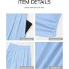 imageBTFBM Womens 2 Piece Outfits 2025 Summer V Neck Cap Sleeve Ruched Top and Wide Leg Pants Rib Knit Lounge Matching SetsLight Blue