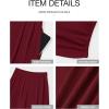 imageBTFBM Womens 2 Piece Outfits 2025 Summer V Neck Cap Sleeve Ruched Top and Wide Leg Pants Rib Knit Lounge Matching SetsWine Red