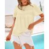imageBTFBM Womens 2025 Summer Tops Swiss Dot Lace Crochet Crewneck Short Sleeves Casual Cute Shirts Boho BlousesApricot