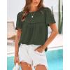 imageBTFBM Womens 2025 Summer Tops Swiss Dot Lace Crochet Crewneck Short Sleeves Casual Cute Shirts Boho BlousesArmy Green