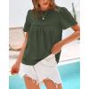 imageBTFBM Womens 2025 Summer Tops Swiss Dot Lace Crochet Crewneck Short Sleeves Casual Cute Shirts Boho BlousesArmy Green