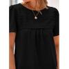 imageBTFBM Womens 2025 Summer Tops Swiss Dot Lace Crochet Crewneck Short Sleeves Casual Cute Shirts Boho BlousesBlack
