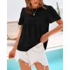 imageBTFBM Womens 2025 Summer Tops Swiss Dot Lace Crochet Crewneck Short Sleeves Casual Cute Shirts Boho BlousesBlack