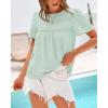 imageBTFBM Womens 2025 Summer Tops Swiss Dot Lace Crochet Crewneck Short Sleeves Casual Cute Shirts Boho BlousesMint Green