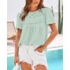 imageBTFBM Womens 2025 Summer Tops Swiss Dot Lace Crochet Crewneck Short Sleeves Casual Cute Shirts Boho BlousesMint Green
