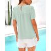 imageBTFBM Womens 2025 Summer Tops Swiss Dot Lace Crochet Crewneck Short Sleeves Casual Cute Shirts Boho BlousesMint Green
