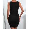 imageBTFBM Womens Sleeveless Bodycon Dress Summer Crewneck Business Work Mini Knit Trendy Tight Fitted Going Out DressesBlack