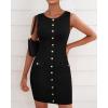 imageBTFBM Womens Sleeveless Bodycon Dress Summer Crewneck Business Work Mini Knit Trendy Tight Fitted Going Out DressesBlack