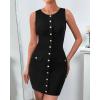 imageBTFBM Womens Sleeveless Bodycon Dress Summer Crewneck Business Work Mini Knit Trendy Tight Fitted Going Out DressesBlack