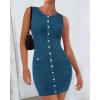 imageBTFBM Womens Sleeveless Bodycon Dress Summer Crewneck Business Work Mini Knit Trendy Tight Fitted Going Out DressesBlue