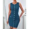 imageBTFBM Womens Sleeveless Bodycon Dress Summer Crewneck Business Work Mini Knit Trendy Tight Fitted Going Out DressesBlue