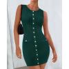 imageBTFBM Womens Sleeveless Bodycon Dress Summer Crewneck Business Work Mini Knit Trendy Tight Fitted Going Out DressesDark Green