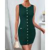imageBTFBM Womens Sleeveless Bodycon Dress Summer Crewneck Business Work Mini Knit Trendy Tight Fitted Going Out DressesDark Green
