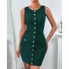 imageBTFBM Womens Sleeveless Bodycon Dress Summer Crewneck Business Work Mini Knit Trendy Tight Fitted Going Out DressesDark Green