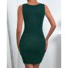 imageBTFBM Womens Sleeveless Bodycon Dress Summer Crewneck Business Work Mini Knit Trendy Tight Fitted Going Out DressesDark Green