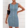 imageBTFBM Womens Sleeveless Bodycon Dress Summer Crewneck Business Work Mini Knit Trendy Tight Fitted Going Out DressesLight Grey Blue