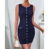 imageBTFBM Womens Sleeveless Bodycon Dress Summer Crewneck Business Work Mini Knit Trendy Tight Fitted Going Out DressesNavy