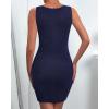 imageBTFBM Womens Sleeveless Bodycon Dress Summer Crewneck Business Work Mini Knit Trendy Tight Fitted Going Out DressesNavy