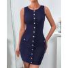 imageBTFBM Womens Sleeveless Bodycon Dress Summer Crewneck Business Work Mini Knit Trendy Tight Fitted Going Out DressesNavy