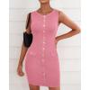 imageBTFBM Womens Sleeveless Bodycon Dress Summer Crewneck Business Work Mini Knit Trendy Tight Fitted Going Out DressesPink