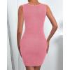 imageBTFBM Womens Sleeveless Bodycon Dress Summer Crewneck Business Work Mini Knit Trendy Tight Fitted Going Out DressesPink