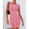imageBTFBM Womens Sleeveless Bodycon Dress Summer Crewneck Business Work Mini Knit Trendy Tight Fitted Going Out DressesPink