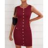 imageBTFBM Womens Sleeveless Bodycon Dress Summer Crewneck Business Work Mini Knit Trendy Tight Fitted Going Out DressesWine Red