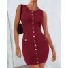 imageBTFBM Womens Sleeveless Bodycon Dress Summer Crewneck Business Work Mini Knit Trendy Tight Fitted Going Out DressesWine Red