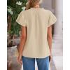 imageBTFBM Womens Spring Summer Tops Dressy Casual 2025 Trendy V Neck Puff Short Sleeve Cute Shirts Business Work BlousesApricot