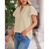 imageBTFBM Womens Spring Summer Tops Dressy Casual 2025 Trendy V Neck Puff Short Sleeve Cute Shirts Business Work BlousesApricot