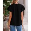 imageBTFBM Womens Spring Summer Tops Dressy Casual 2025 Trendy V Neck Puff Short Sleeve Cute Shirts Business Work BlousesBlack