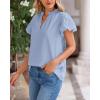 imageBTFBM Womens Spring Summer Tops Dressy Casual 2025 Trendy V Neck Puff Short Sleeve Cute Shirts Business Work BlousesLight Blue