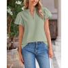 imageBTFBM Womens Spring Summer Tops Dressy Casual 2025 Trendy V Neck Puff Short Sleeve Cute Shirts Business Work BlousesLight Green