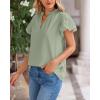 imageBTFBM Womens Spring Summer Tops Dressy Casual 2025 Trendy V Neck Puff Short Sleeve Cute Shirts Business Work BlousesLight Green