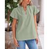 imageBTFBM Womens Spring Summer Tops Dressy Casual 2025 Trendy V Neck Puff Short Sleeve Cute Shirts Business Work BlousesLight Green